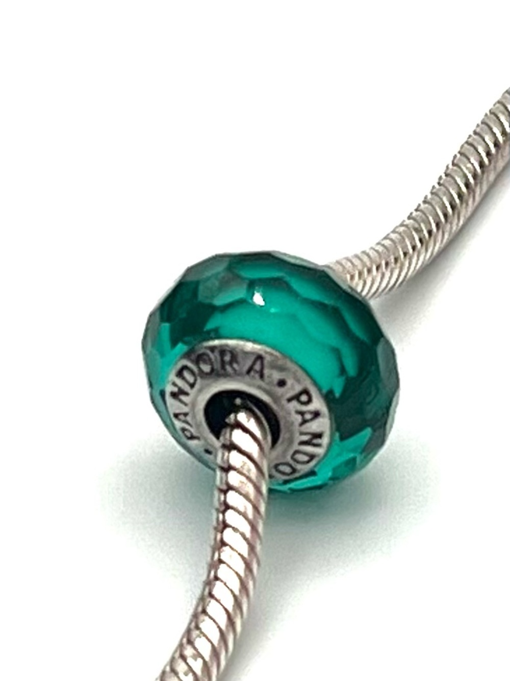 Pandora Emerald Green Faceted Glass Charm Bead